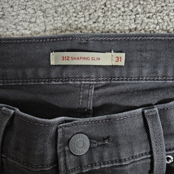 Levis 312 Shaping Slim Jeans Womens 31 Black Stretch Normcore Minimalist - Picture 5 of 14